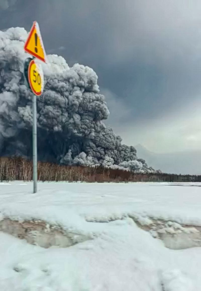 Schiwelutsch Vulkanausbruch Russland