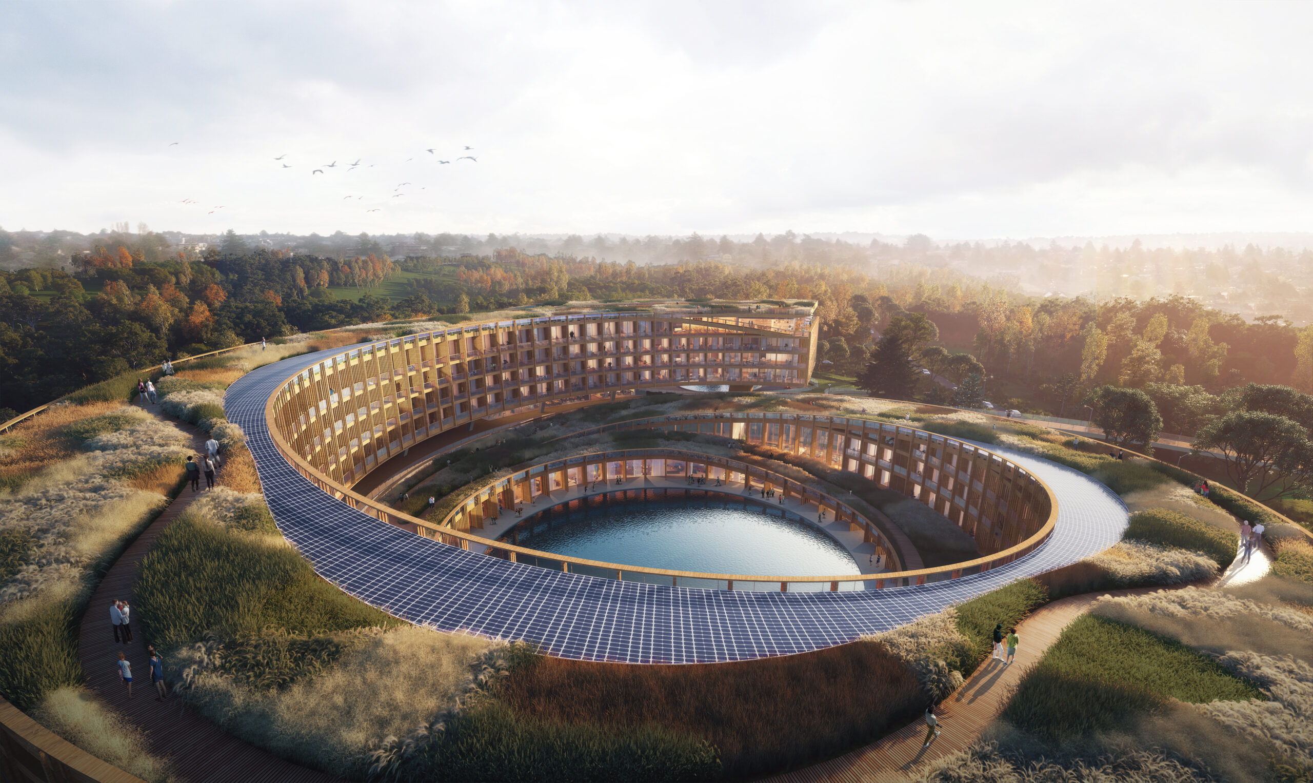 Eine Visualisierung des neuen Luxus-Resorts „The Spiral Lakeside Resort“