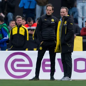 Thomas Tuchel und Hans-Joachim Watzke von Borussia Dortmund