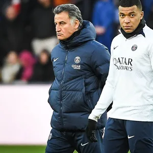 Christophe Galtier und Kylian Mbappé