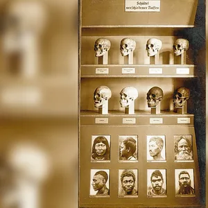 Blick in die „Rassekundliche Schausammlung“ des Museums für Völkerkunde in den 1920er Jahren.