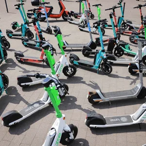 Zahlreiche E-Scooter verschiedener Anbieter (Symbolbild).