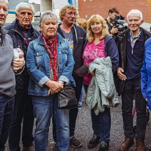 Anwohner bei dem Protest im Oktober.
