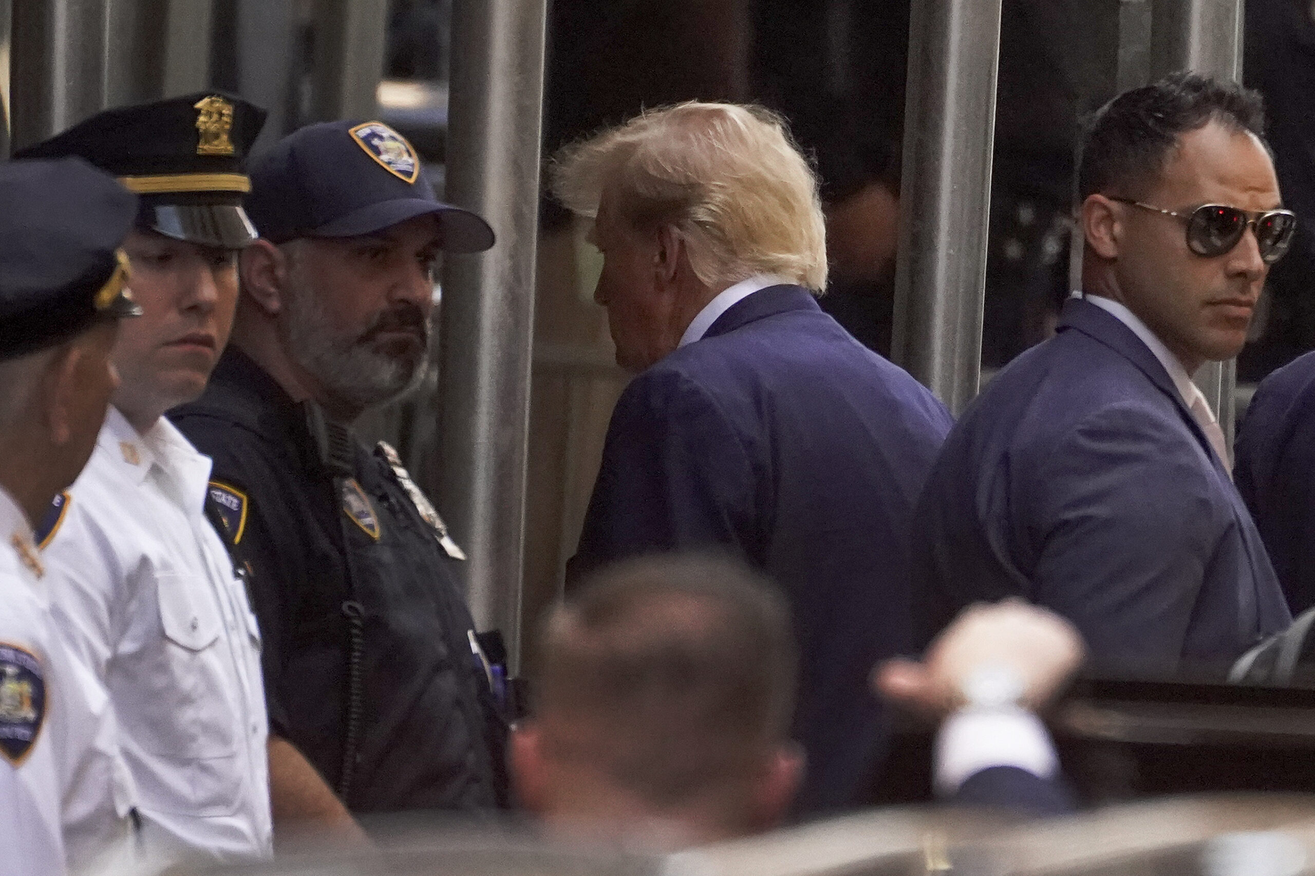 Donald Trump, ehemaliger Präsident der USA, trifft bei der Staatsanwaltschaft von Manhattan ein.