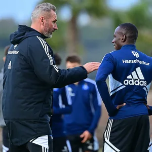 Tim Walter und Jean-Luc Dompé im HSV-Training