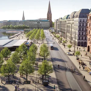 Mehr Platz und viel Grün: So sehen die Pläne für den Jungfernstieg aus.