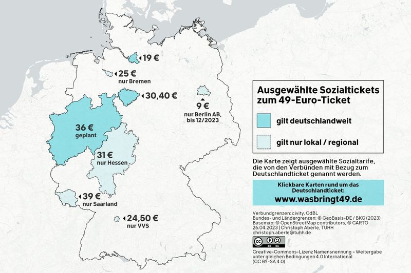 Nicht in jedem Bundesland gibt es das Deutschlandticket auch mit Sozialrabatt.