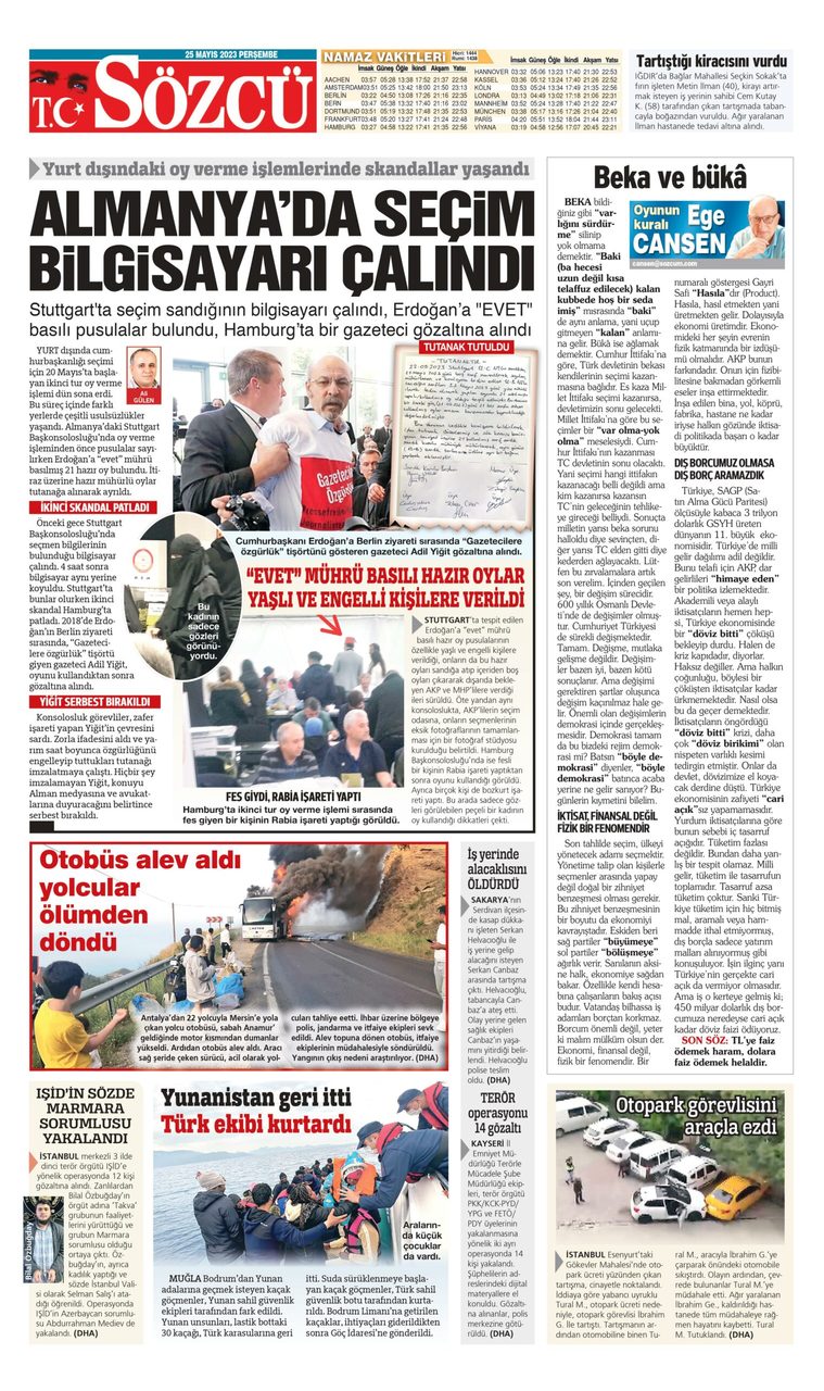 Türkische Zeitung Sözcü