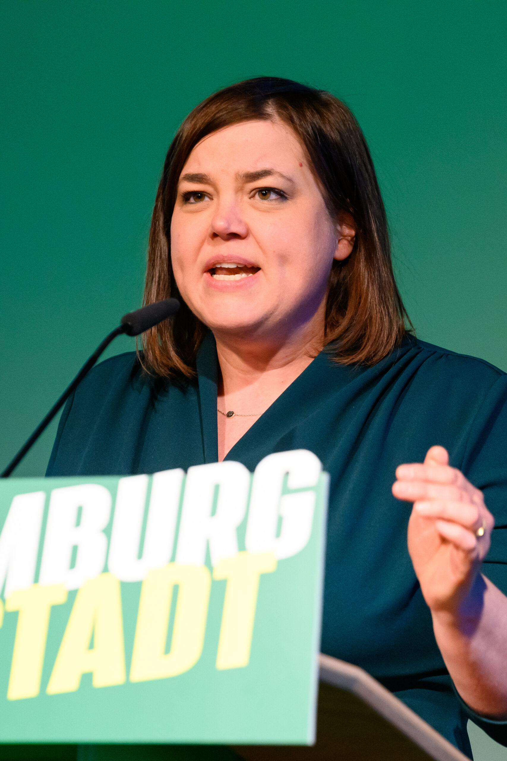 Katharina Fegebank (Grüne) hat ihre Partei zur Geschlossenheit aufgerufen (Archivbild).