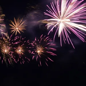 Das Feuerwerk zum Start des Kirschblütenfests hat zahlreiche Menschen angelockt.