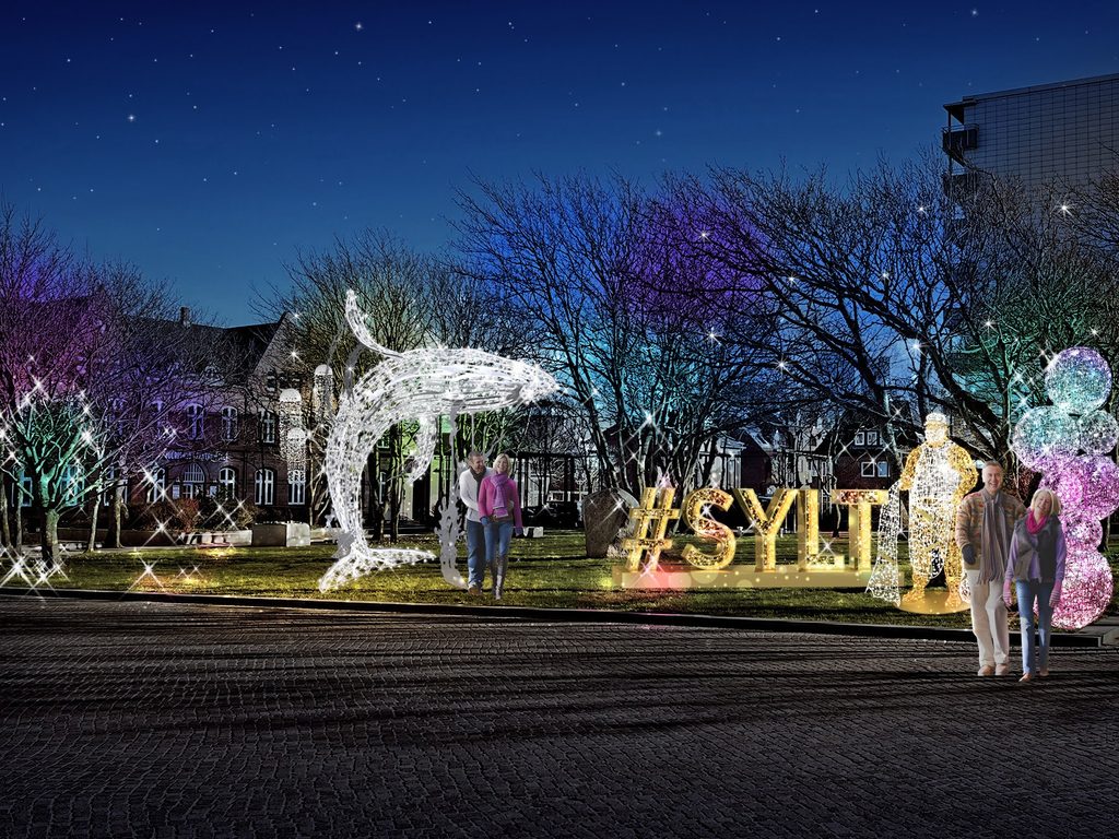 Visualisierung der Lichtinstallation von Sylt