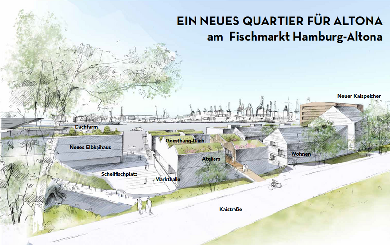 Neuer Kaispeicher rechts im Bild
