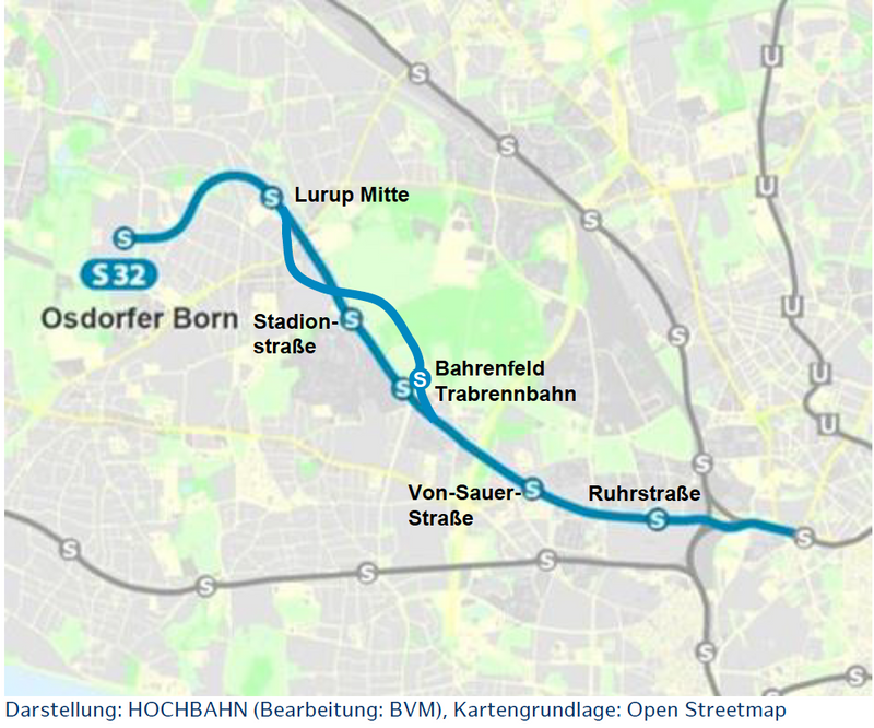 Die beiden Streckenführungen im Vergleich: Die Stadtion Stadionstraße fällt nun weg.