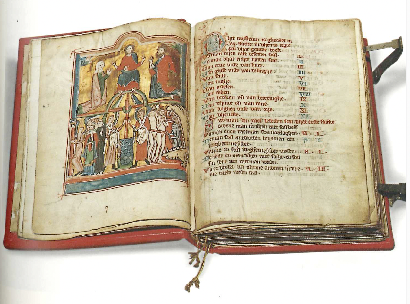 Mehr als 700 Jahre alt: das Rote Hamburger Stadtbuch von 1301. Es ist jetzt von der Unesco zum Weltdokumentenerbe erhoben worden.