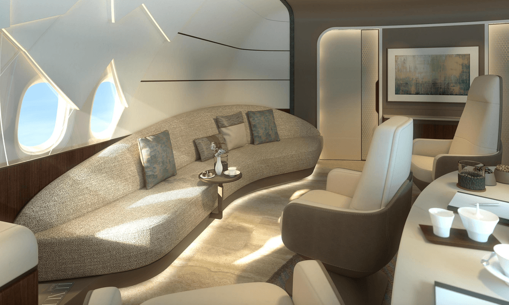 Wohnzimmer in der VIP-Boeing