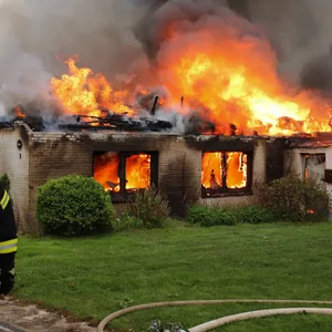 Das Reetdachhaus im Kreis Dithmarschen stand lichterloh in Flammen.
