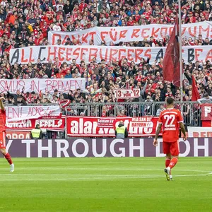 Banner auf der Südkurve der Allianz Arena