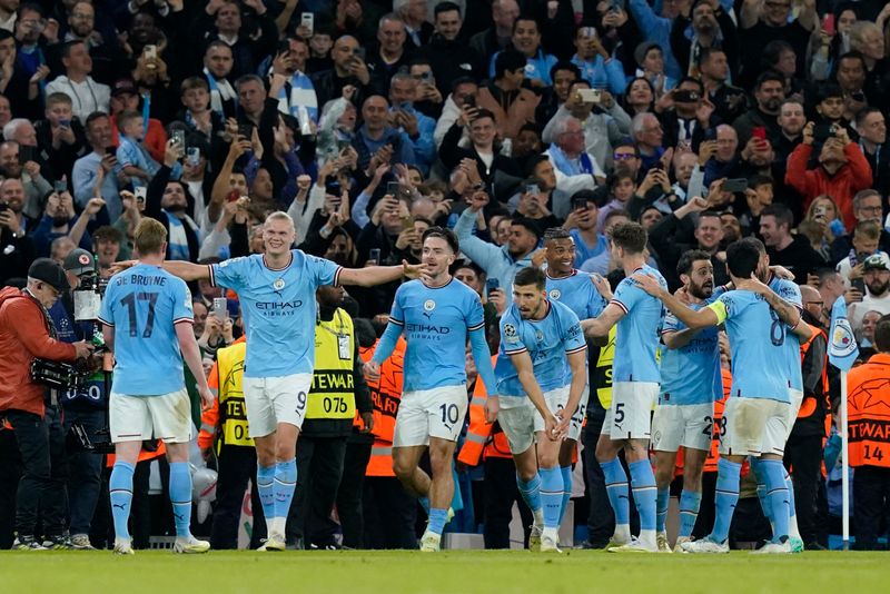 Manchester City Spieler jubeln