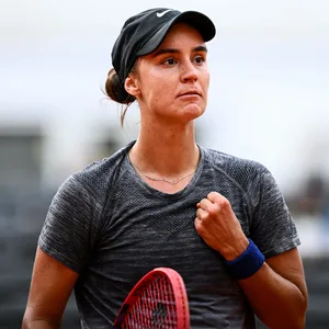 Anhelina Kalinina bejubelt einen Sieg mit geballter Faust