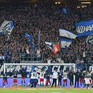 HSV-Profis feiern mit Fans