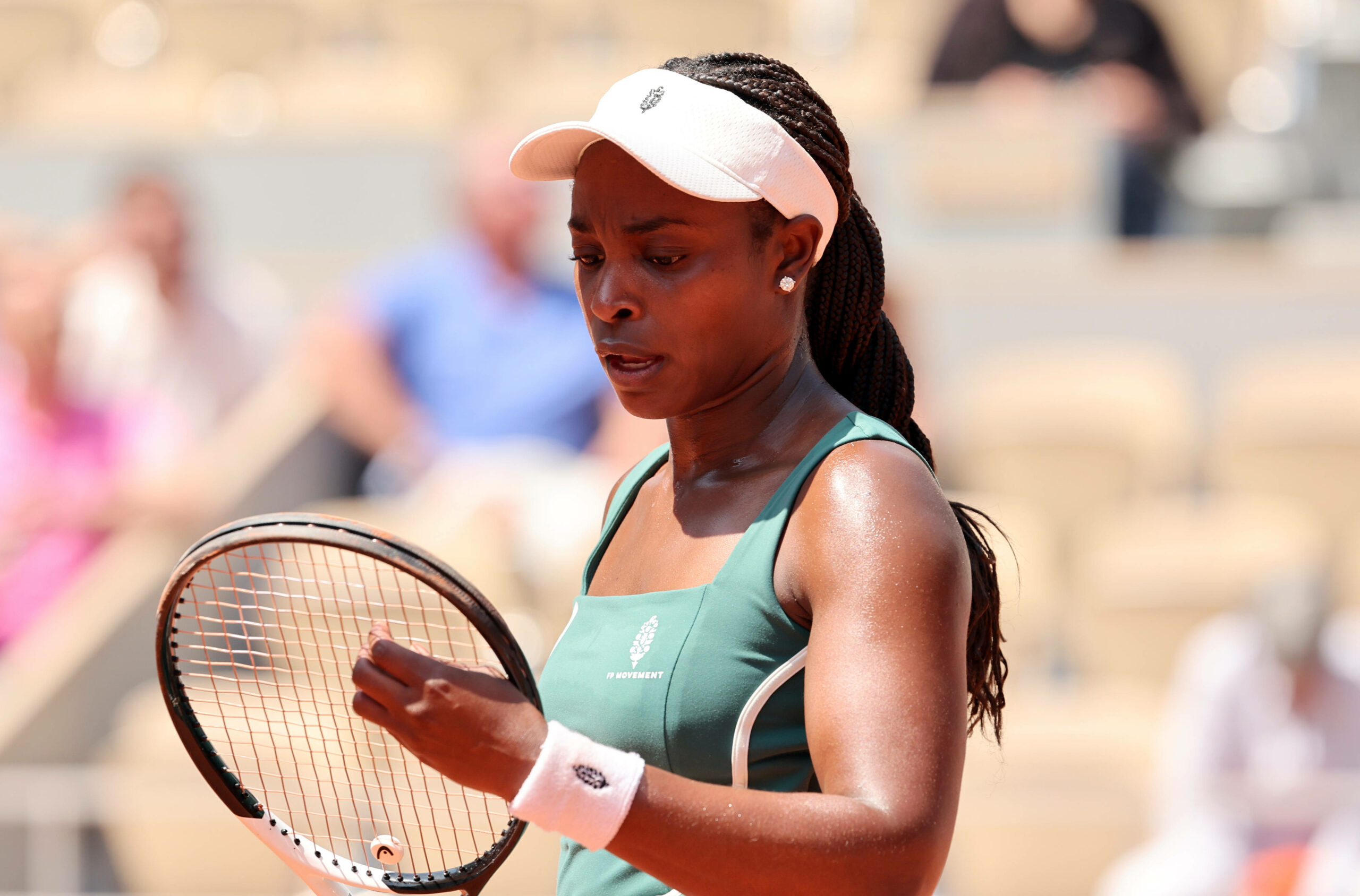 US Tennisspielerin Sloane Stephens hält den Schläger