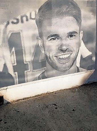 Wandgemälde von HSV-Profi Mario Vuskovic
