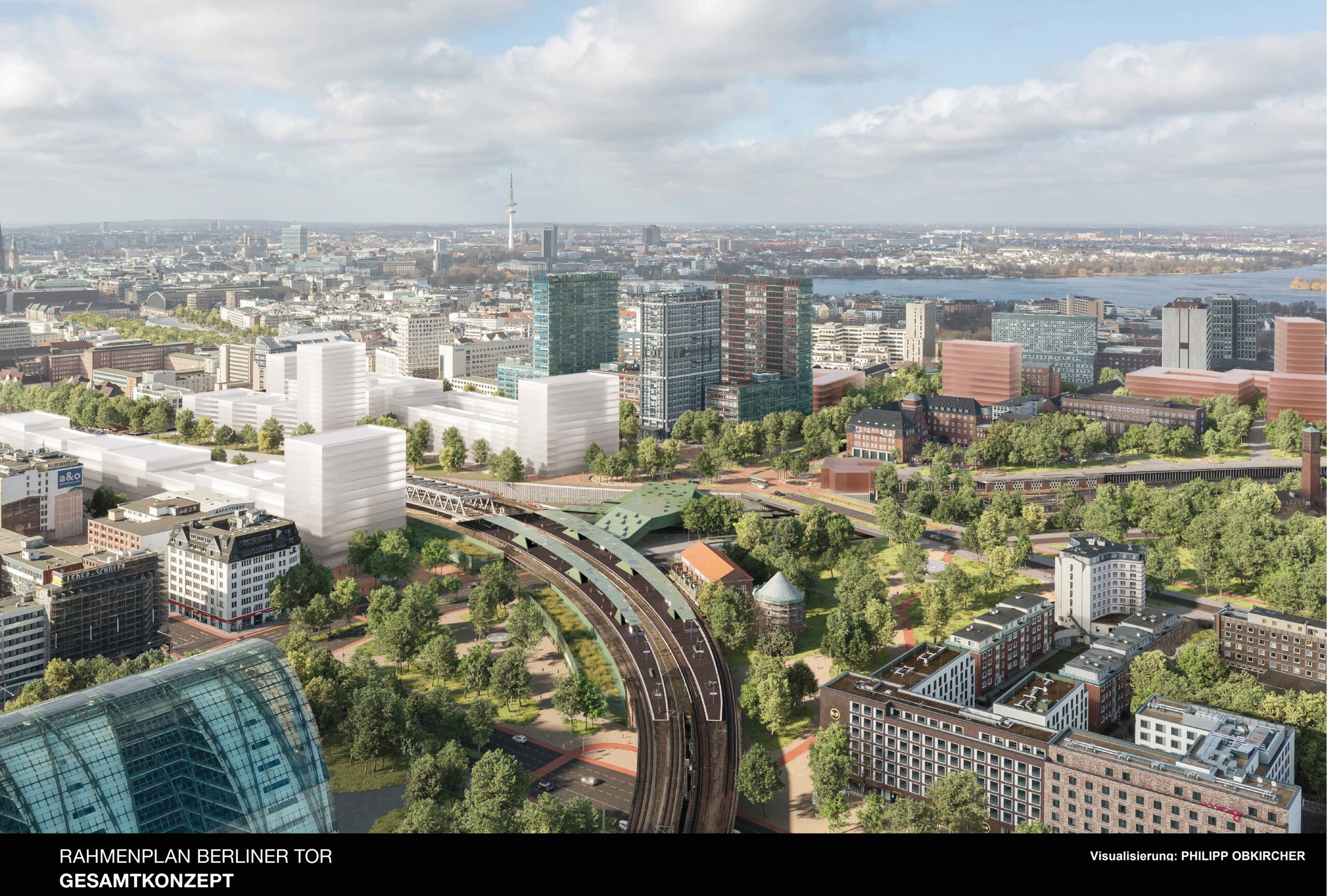 Viel Grün, neuer Bahnhof, neue Bauten: So könnte das Berliner Tor mal aussehen.