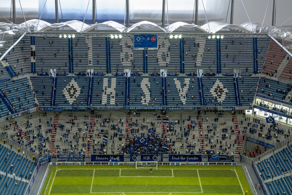 Nordtribüne im Miniatur-Volksparkstadion