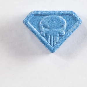 Die Ecstasy-Pille „Blue Punisher“.