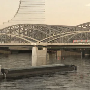 So könnte sie einmal aussehen: Die Brücke der U4 über die Elbe. Direkt daneben: Die Elbquerung für S-Bahnen und Regionalzüge. Auch der (derzeit im Baustopp befindliche) Elbtower ist auf der Visualisierung zu erkennen.