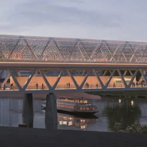 Die Haltestelle Moldauhafen wird 15 Meter über dem Tidewasser schweben.