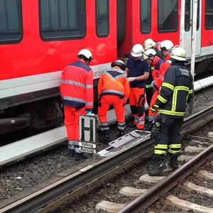 Mann zwischen Bahn und Schienen eingeklemmt Hamburg