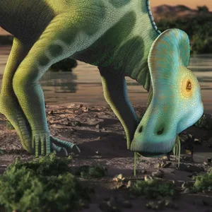 Diese Visualisierung zeigt, wie ein Entenschnabel-Dinosaurier ausgesehen haben könnte. (Symbolbild)