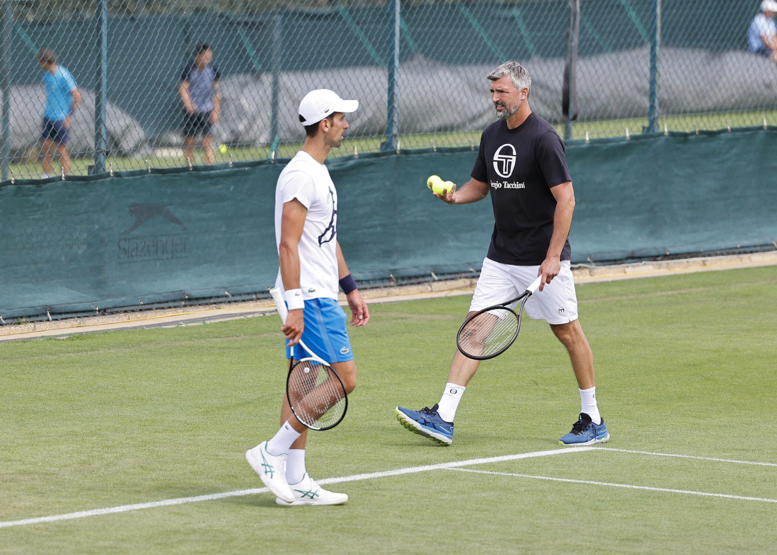 Goran Ivanisevic im Training mit Novak Djokovic