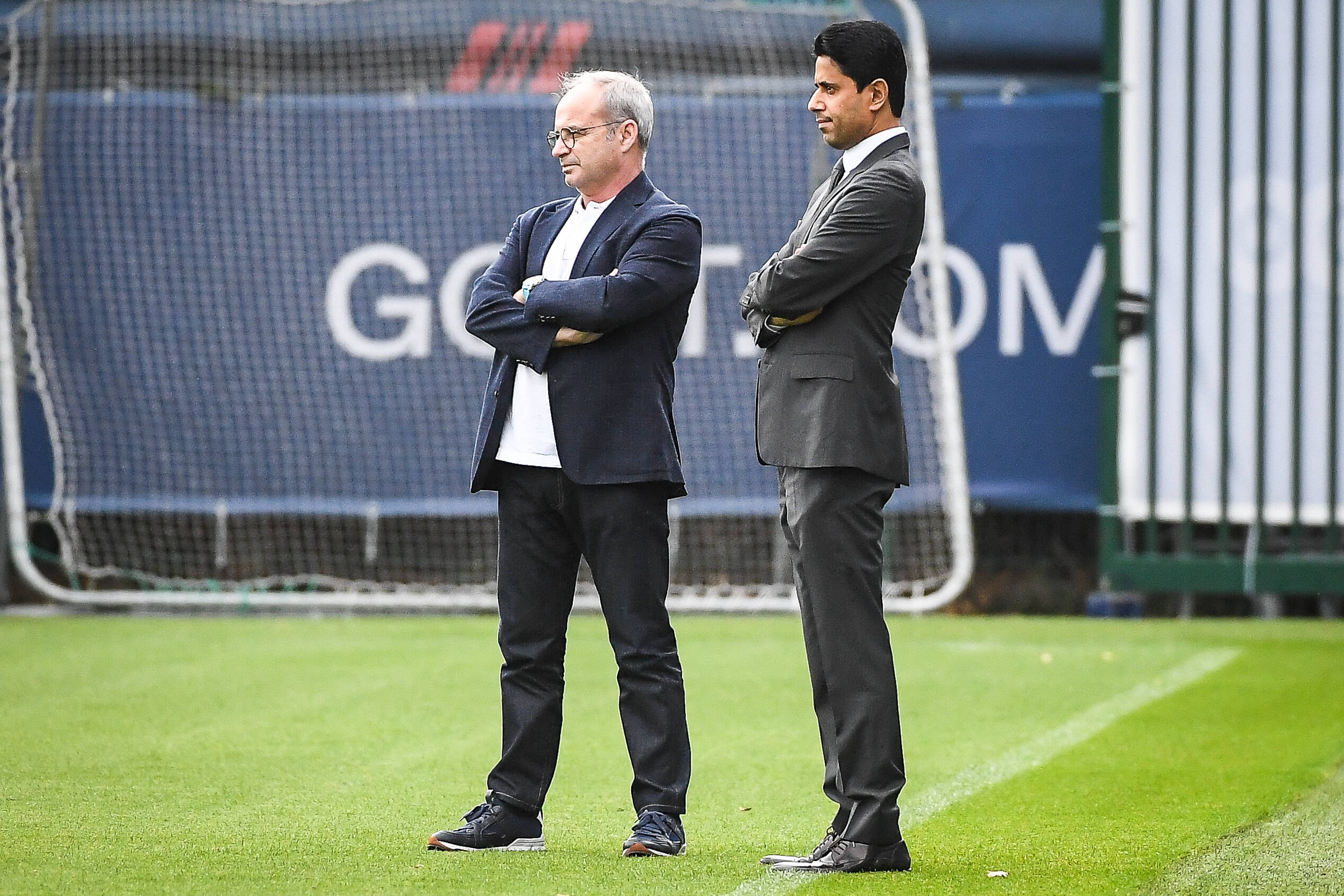 PSG-Sportdirektor Luis Campos und Präsident Nasser Al-Khelaifi