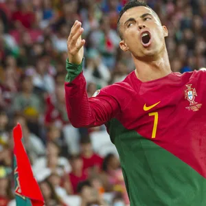 Cristian Ronaldo beschwert sich während eines Spiels von Portugal.