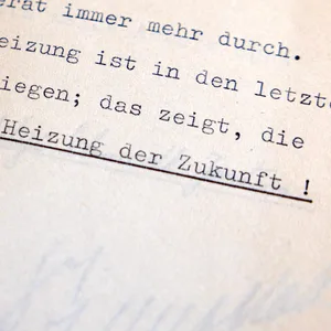 "Gasraumheizung ist die Heizung der Zukunft!" Zu diesem Ergebnis kommt die Auszubildende - nicht mehr ganz aktuell.