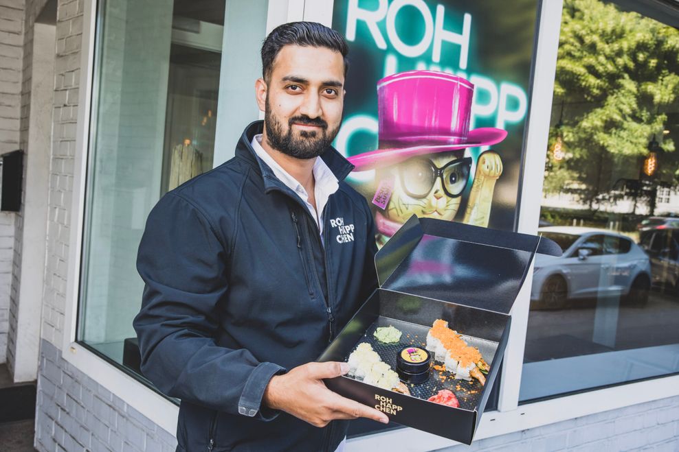 Ashad Basir, Geschäftsführer des Lieferdienstes „Rohhäppchen“ in Langenhorn