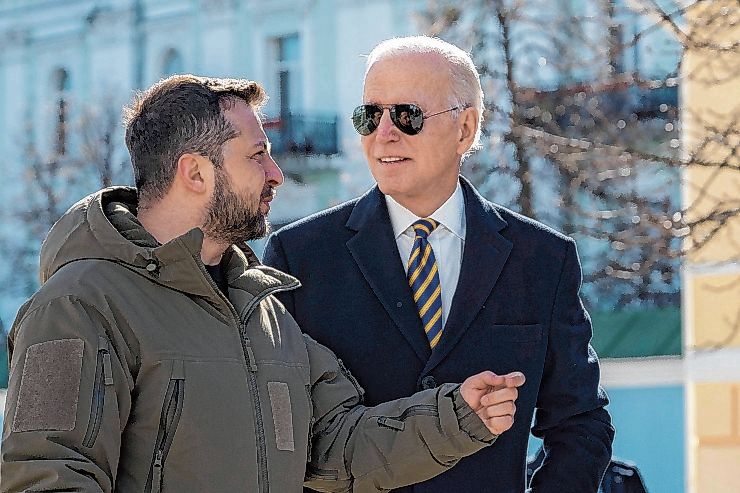 Joe Biden reiste im Februar 2023 in die Ukraine und demonstrierte seine Solidarität.