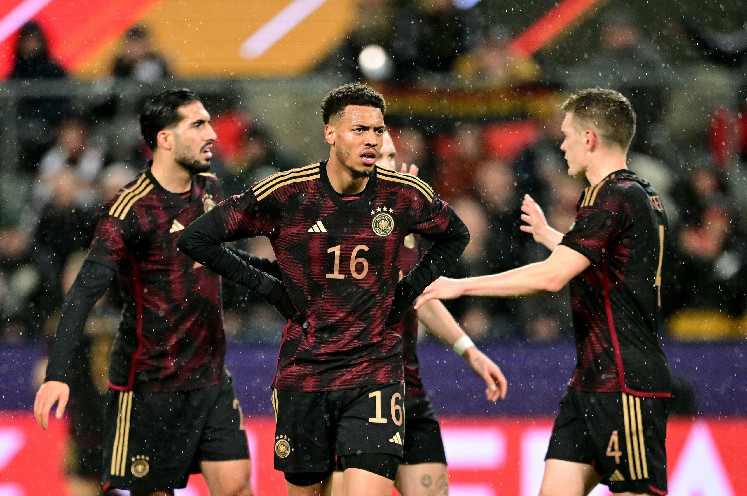 Emre Can, Felix Nmecha und Matthias Ginter beim deutschen Länderspiel gegen Belgien im März 2023