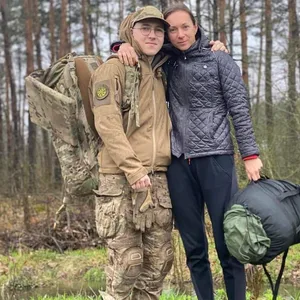 Anna Zaporozhanova mit ihrem Sohn