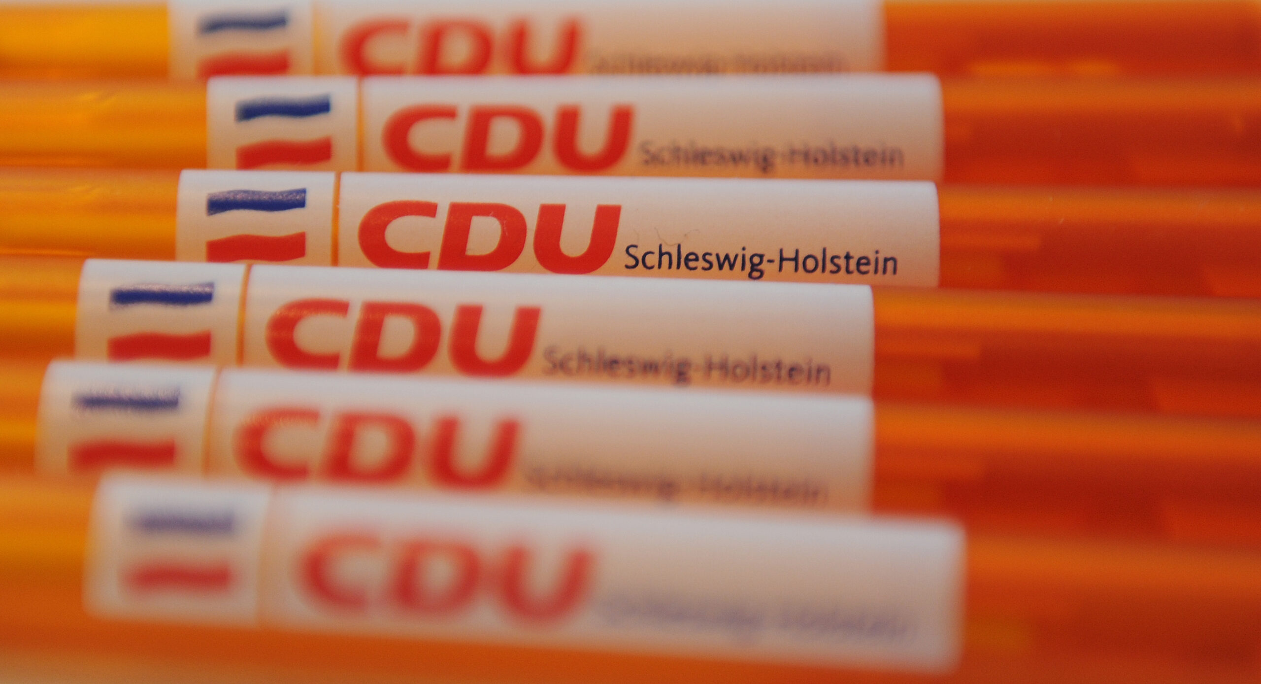 Kugelschreiber mit dem Logo der schleswig-holsteinischen CDU
