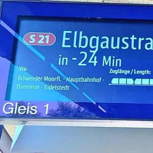 falsche Zeitangaben bei S-Bahn Anzeigetafeln