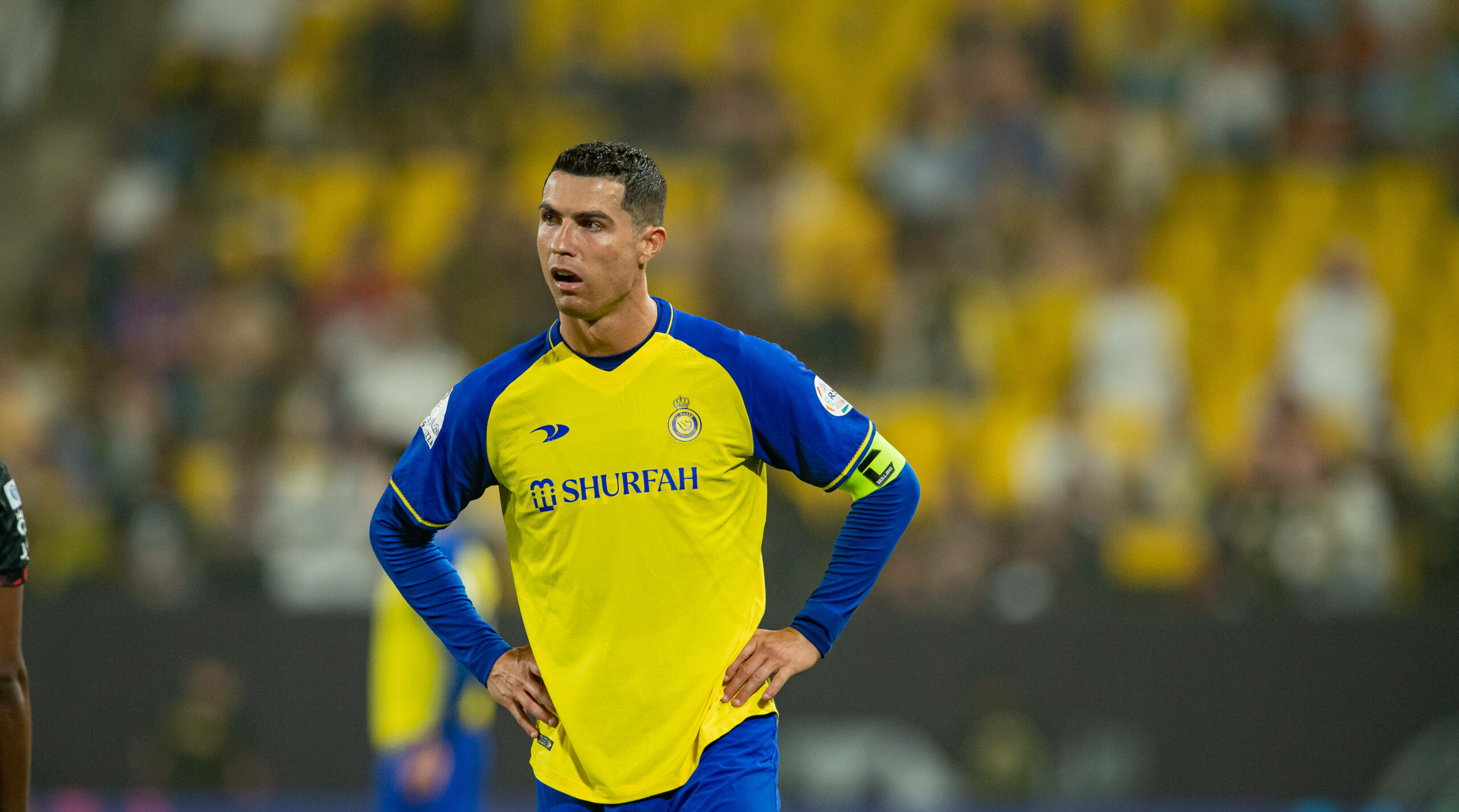 Cristiano Ronaldo ungläubig beim Spiel von Al-Nassr