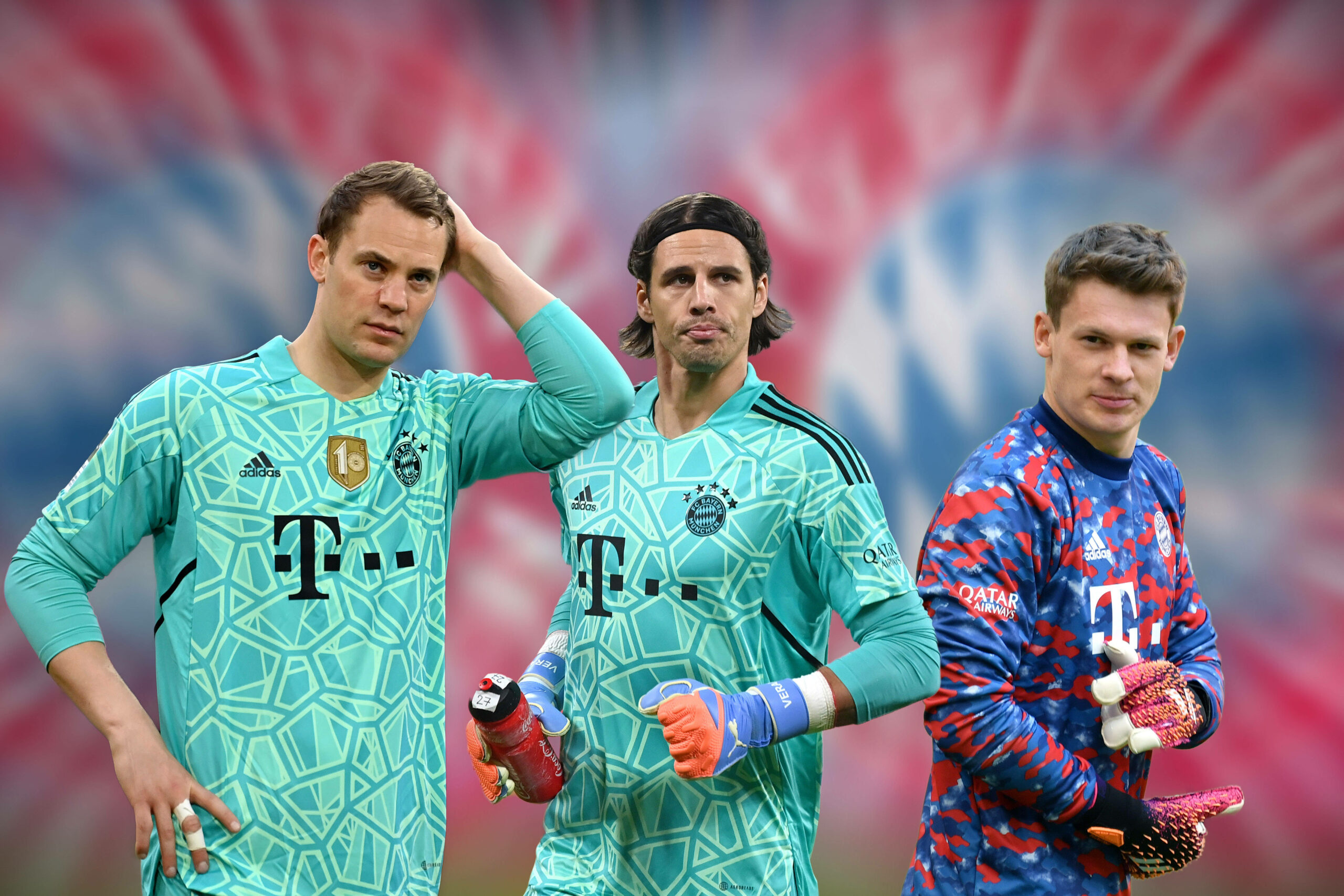 Manuel Neuer, Yann Sommer und Alexander Nübel im Bayern-Torwarttrikot.