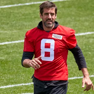 Aaron Rodgers bei einem Spiel der New York Jets