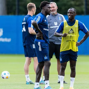 Bakery Jatta und Jean-Luc Dompe im Training