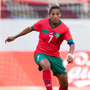 Ghizlane Chebbak, Kapitänen der marokkanischen Frauen-Nationalmannschaft, im Spiel gegen die Schweiz