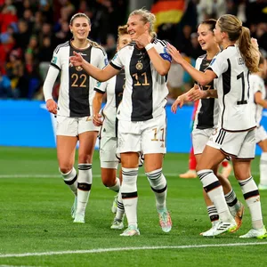 DFB-Frauen feiern den Sieg gegen Marokko bei der WM 2023