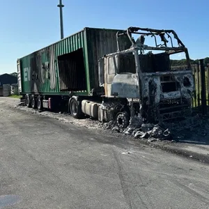 Aufnahme des zerstörten LKW.